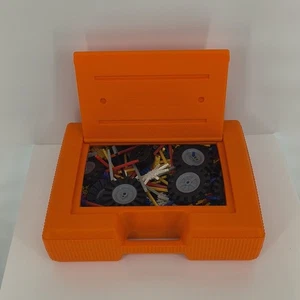 Vintage 1992 Orange K'NEX Case and Parts & Wheels - Mixed Lot - Bild 1 von 8