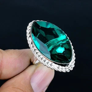 Apatite Quartz Marquise Gemstone 925 Sterling Silver Adjustable Ring VJ 1283 - Picture 1 of 5