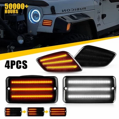 Luz lateral LED parachoques luz marcadora lateral apta para Jeep Wrangler TJ 1997 1998 1999-2006 Foto 1 de 4
