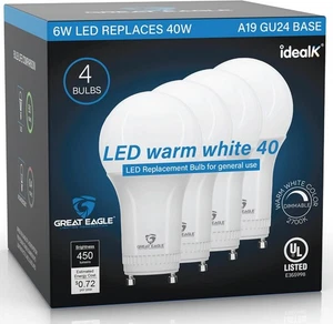 Great Eagle Lighting Corporation 40W GU24 LED Light Bulb, Warm White 2700k - Picture 1 of 8