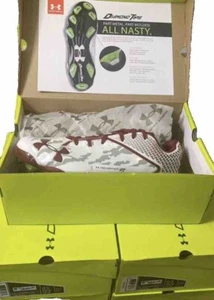 Under Armour Baseball Cleats Size 8.5 Cardinal/White/Camo - Picture 1 of 2