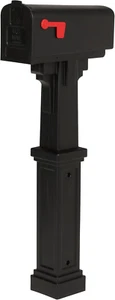 Parsons Medium Capacity, Plastic Post Mount Mailbox, Black - Picture 1 of 1