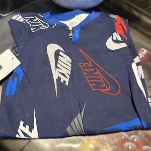 Coperta cerniera intera logo Nike bambino Sleep $ Play (navy mezzanotte) 9 mesi - Foto 1 di 5