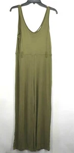 Topshop Womens Green Slinky Scoop Neck Cropped Wide Leg Tie Belt Jumpsuit 8 - Picture 1 of 8