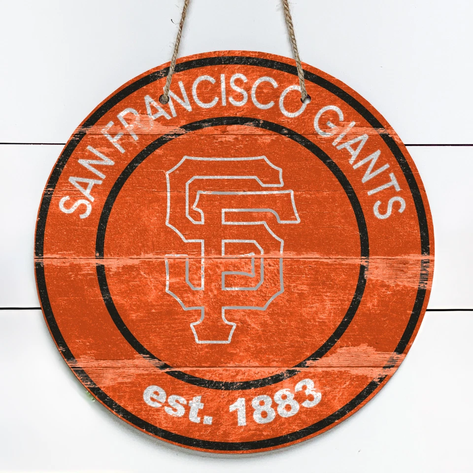 Letrero redondo de metal interior/exterior de los Gigantes de San Francisco de 10" (aspecto vintage) Foto 1 de 1