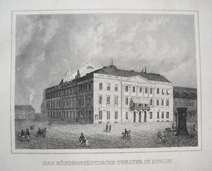 Berlin Königliches Theater echter alter Stahlstich 1844 - Picture 1 of 1
