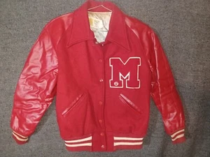 VINTAGE 1960s 1970s ERA WOMEN'S LETTERMAN JACKET SIZE 38 MURCHISON TEXAS - Picture 1 of 11