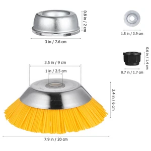 Wire Brush Head Nylon Brush Lawn Mower Replacement Head Rotary Wheel Brush - Picture 1 of 12