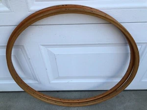 NOS Prewar 1930's Pair 32 / 36 Hole Wood Track Racer Rims - Picture 1 of 11