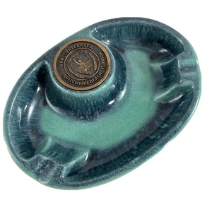 VTG Roseville Hyde Park Pottery LIBERTY LIFE Green MCM Ashtray Florida 1958 - Picture 1 of 9