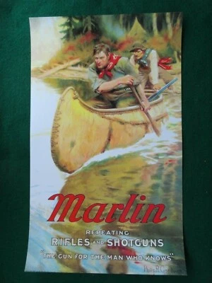 Marlin Firearms Advertising Poster Rifles & Shotguns Philip Goodwin Artist - Image 1 of 4