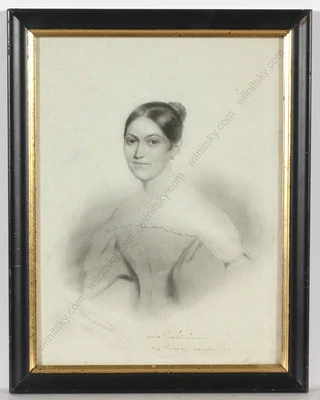 Conrad L'Allemand "Retrato de una dama de Curlandia (Letonia)", dibujo, 1836 Foto 1 de 4