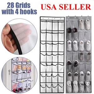 Scarpiera sopra porta organizer appendiabiti portaoggetti appendiabiti borsa armadio 28 tasche - Foto 1 di 12