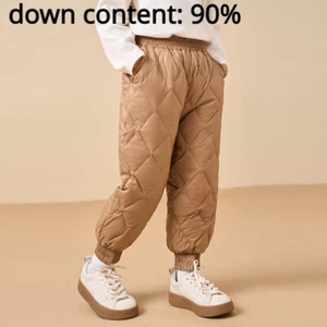 Girls Kids Padded Quilted Pants Down Harem Thick Warm Winter - Picture 1 of 16
