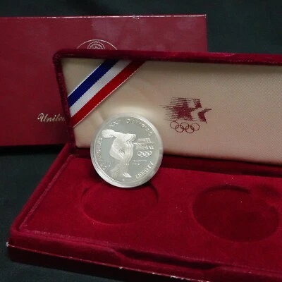 1983 S U.S Mint Olympic Silver Proof $1 Dollar OGP & COA - Image 1 of 4