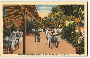 New Orleans - Broussard's Paradise Courtyard Restaurant - 1939 Linen Postcard - Picture 1 of 2
