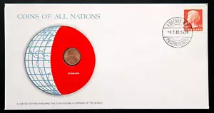 1977 Denmark 5 Ore Coin and Stamp Set with COA - Brilliant UNC - Bild 1 von 4