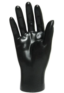MN-HandsM BLACK RIGHT Male Mannequin Hand Jewelry Glove Display (BLACK ONLY) - Picture 1 of 9