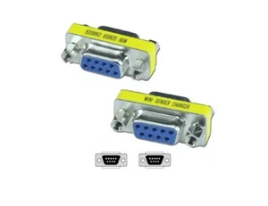 5PCS X RS232 Serial DB9 Female to Female Mini Gender Changer Coupler Adapter - Foto 1 di 3