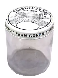 Tarro de vidrio encurtido de tomate verde Paisley Farms vintage #AB - Imagen 1 de 11