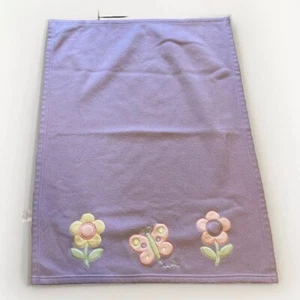 Especially For Baby Purple Flower Blanket Fleece Butterfly Lavender VTG 29x38 S - Picture 1 of 9