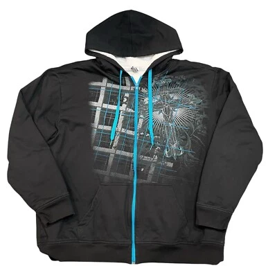 Sudadera con Capucha Híbrida De Colección Para Hombre XXL Verde Cremallera Completa Suelta Grunge Gótica Cyber AOP Y2K Foto 1 de 4