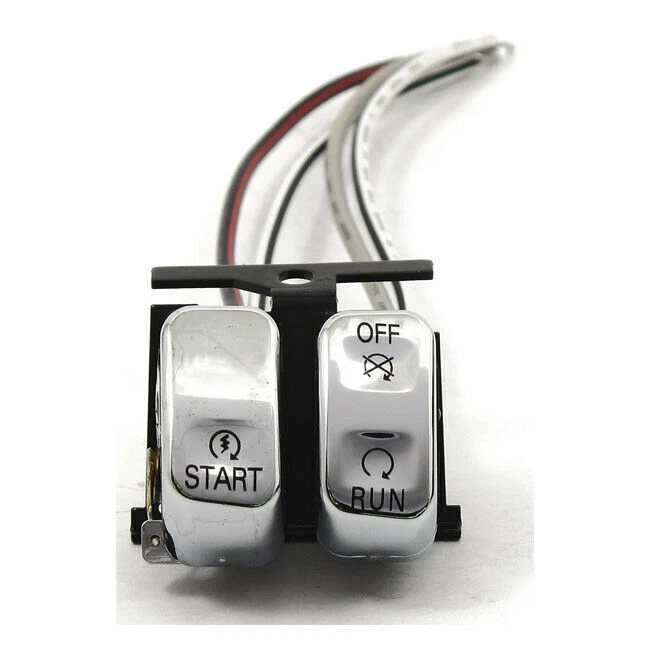 E - Start - Interruptor de manillar de emergencia cromado, para Harley - Davidson 96-13 - Imagen 1 de 1