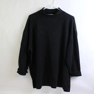 Vintage Express Tricot Solid Black Oversized Knit Sweater Women's Size Medium - Picture 1 of 5