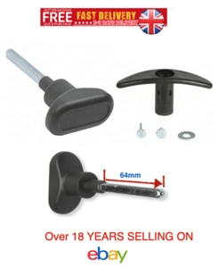 HENDERSON GARAGE DOOR HANDLE PLASTIC GREY PREMIER LOCKING INTERNAL 64MM SPINDLE - Picture 1 of 19