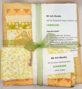 Patchworkstoff Kissenbezug DIY Kit Makower Moda Windham Lemonade 40-45cm - Bild 1 von 6