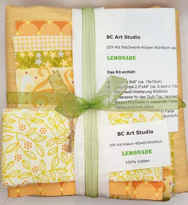 Patchworkstoff Kissenbezug DIY Kit Makower Moda Windham Lemonade 40-45cm - Bild 1 von 4