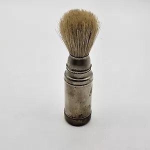 Antique/Vtg Metal Shaving Brush / Stick Combo Razor Brush Animal Hair - Picture 1 of 7