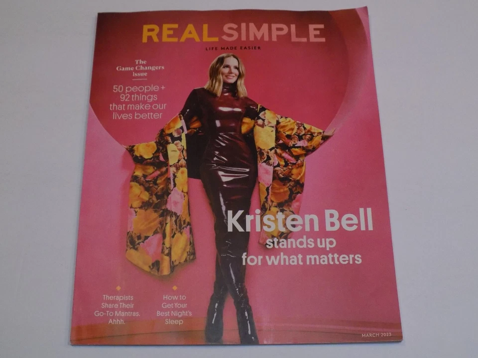 Real Simple Magazine March 2023 Kristen Bell Sleep Therapists Mantra Better Life - Image 1 of 1