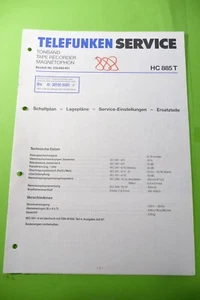 Service Manual Instructions for Telefunken HC 885 T,Original - Bild 1 von 1