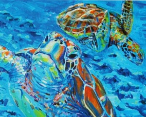 Par de TORTUGAS Primer Plano Obra de Arte Colorido 100 Piezas SIN CAJA Rompecabezas NUEVO - Imagen 1 de 2