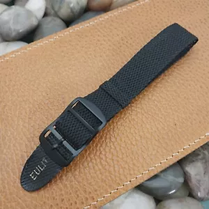 Orologio vintage 18mm intrecciato nero e nero Perlon Eulit classico nos anni 60 vintage - Foto 1 di 8