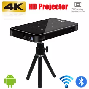 4K 3D Full HD Smart DLP Mini Projector LED Android WiFi 1080P Home Theater HDMI - Picture 1 of 15