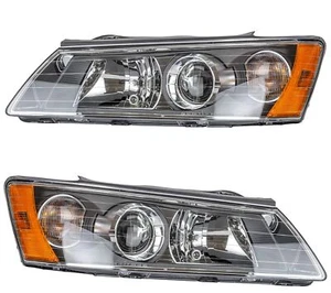 For Hyundai Sonata 2006-2008 Headlight Assembly Set, Left & Right Side - Picture 1 of 8