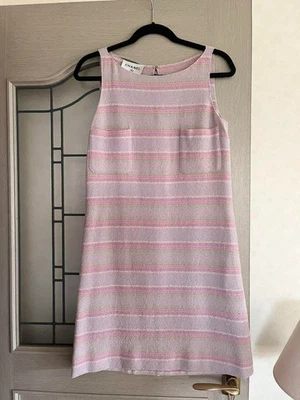 CHANEL в полоску платье без рукавов с внешними карманами розовый × фиолетовый размер 38 б/у - Изображение 1 из 4