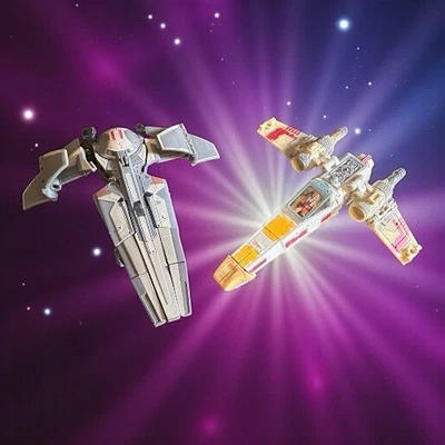 Star Wars 2 TransFormers Darth Maul + Luke Skywalker X-Wing Action Figures EUC - Image 1 of 4