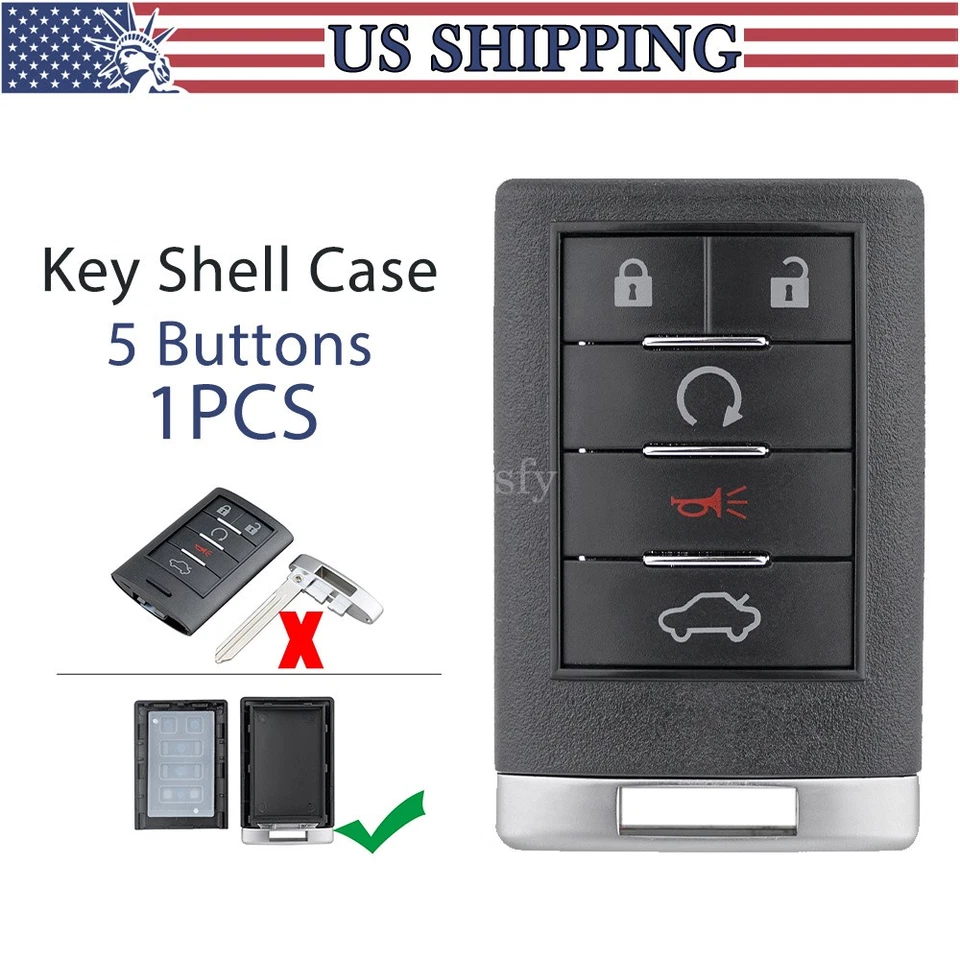 Para Cadillac SRX CTS DTS 2007 2008 2009 Coche Llavero Control Remoto Carcasa Estuche Cubierta 5b Foto 1 de 4