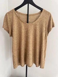 J Jill Pure Jill Shirt Damen Gr. S Toffee Braun Weich U-Ausschnitt Tee Leinenmischung - Bild 1 von 7