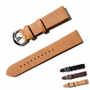 Watch Bands Watch Part Cowhide Genuine Leather Wristwatch Strap 22mm Light Brown - Picture 1 of 4
