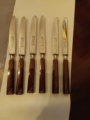 Vintage HERDER & CO. SOLINGEN OHLIGS 6 Obstmesser Edelstahl mit Bakelit Griff - Bild 1 von 4