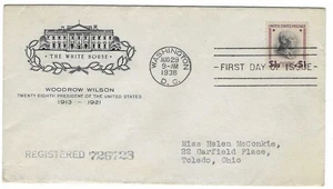 US Cachet 1938 First Day Cover Scott  # 832 One Dollar - Picture 1 of 2