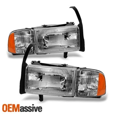 Fit 94-02 Dodge Ram Pickup Truck Headlights Headlamps w/Corner Replacement - Image 1 of 4