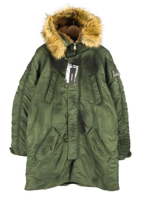 DIESEL W-Claud Mens Jacket L Oversized Parka RRP€395 Removable Faux Fur Hood * - Image 1 of 4