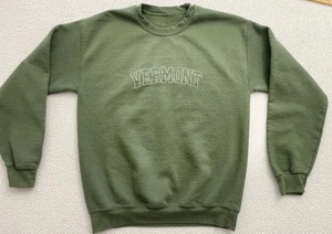 Sudadera vintage vermont cuello redondo verde bordada para hombre pequeña algodón/poliéster - Imagen 1 de 7