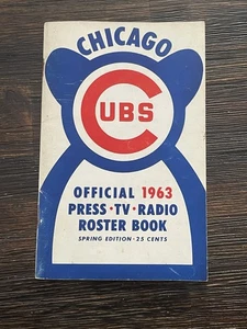 Vtg 1963 MLB CHICAGO CUBS Official Press TV Radio Roster Book Schedule Spring Ed - Picture 1 of 7
