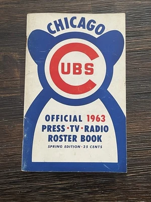 Vtg 1963 MLB CHICAGO CUBS Official Press TV Radio Roster Book Schedule Spring Ed - Image 1 of 4